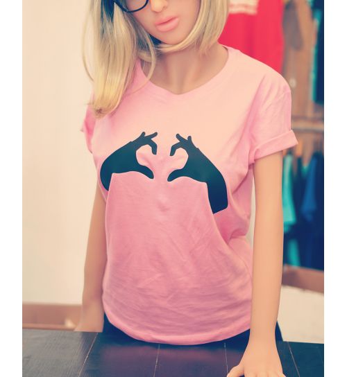 T-shirt Mains coeur