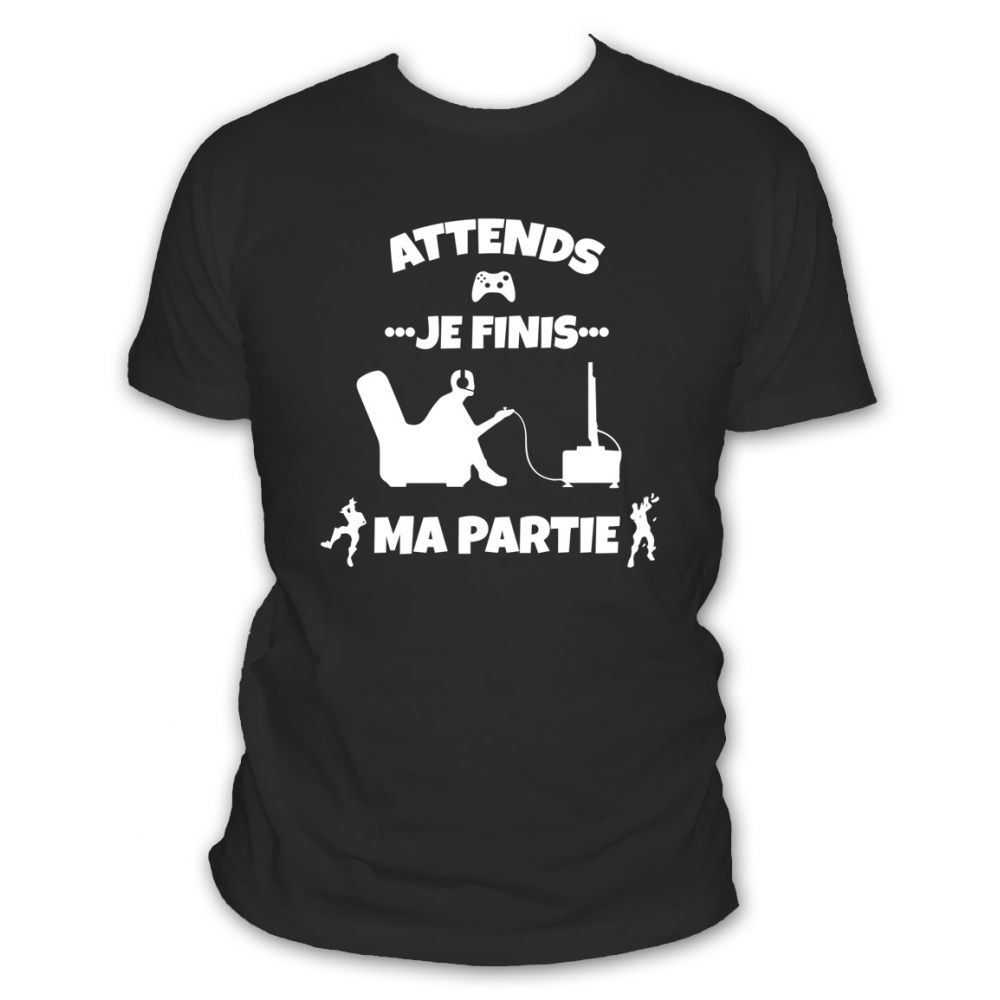 T-shirt attends je finis ma partie