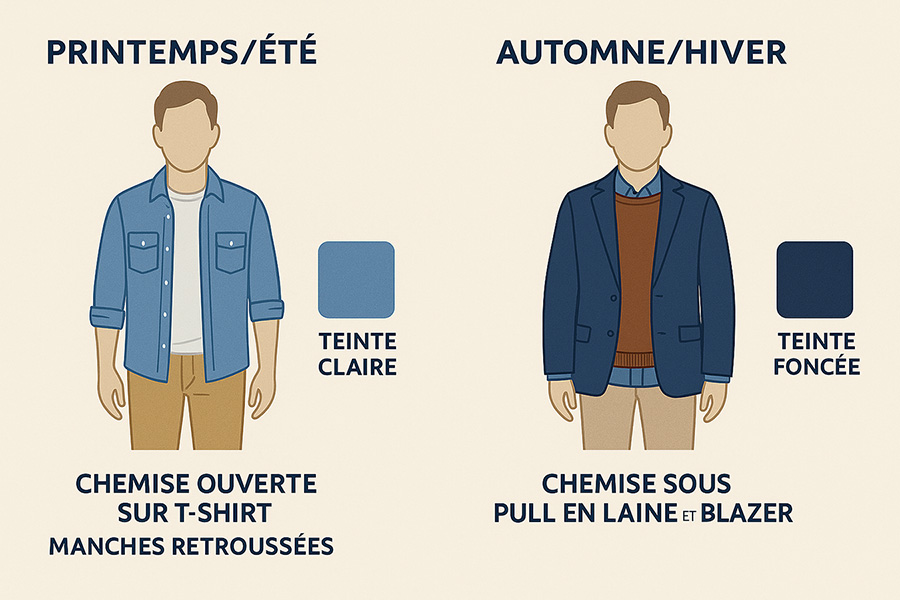 Saison pour porter une chemise en jean