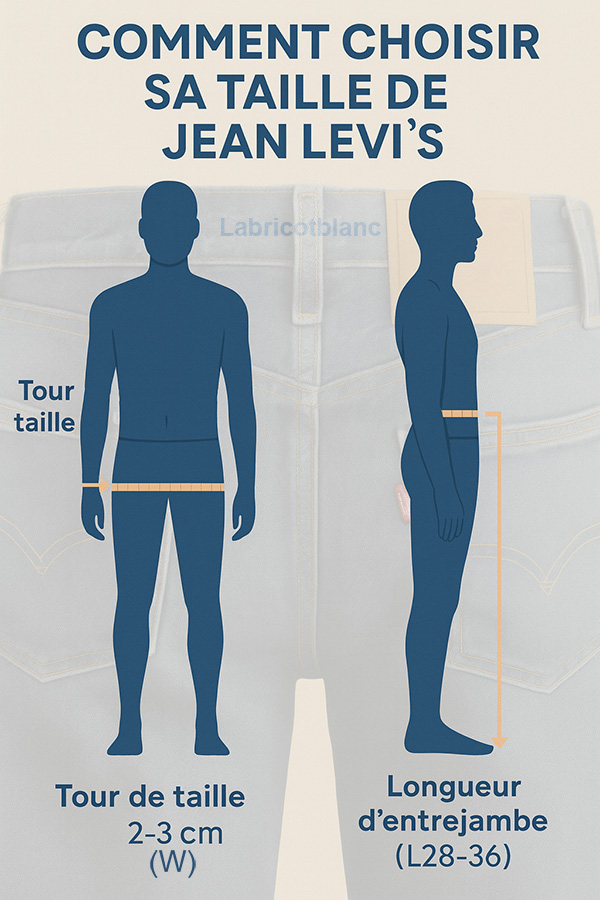 Comment choisir sa taille de jeans Levi's ? W / L